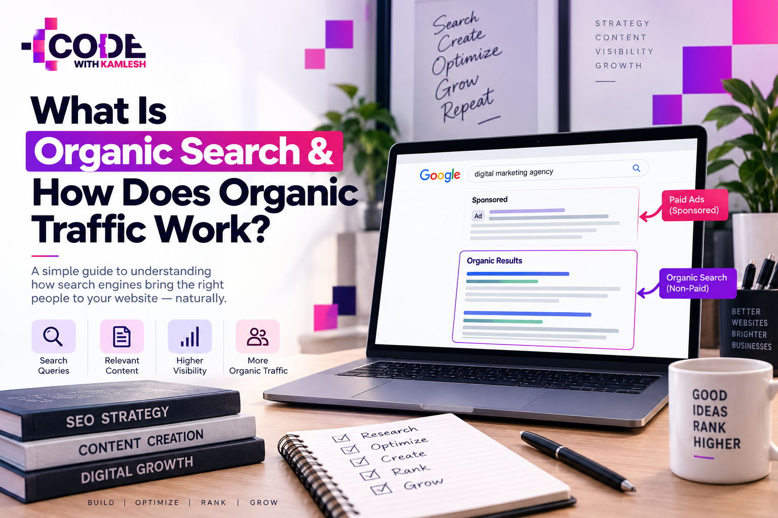 Organic Search and Organic Traffic SEO Guide by Code With Kamlesh